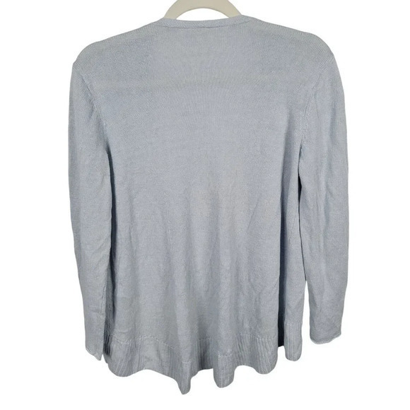 Eileen Fisher Women's Cardigan Size S Small 100% Linen Light Blue‎ Open Front - Picture 3 of 5